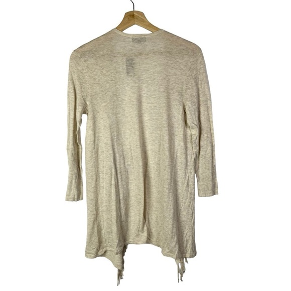 The Limited Beige Fringe Open Front Cardigan Sweater XS - Picture 2 of 3